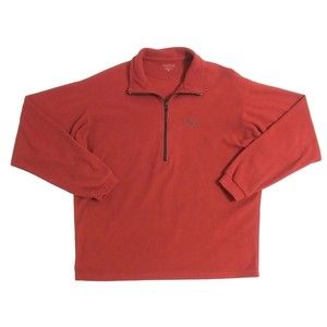 Simms Men's Medium Red Fleece Pullover 1/2 Zip Fishing Sweater